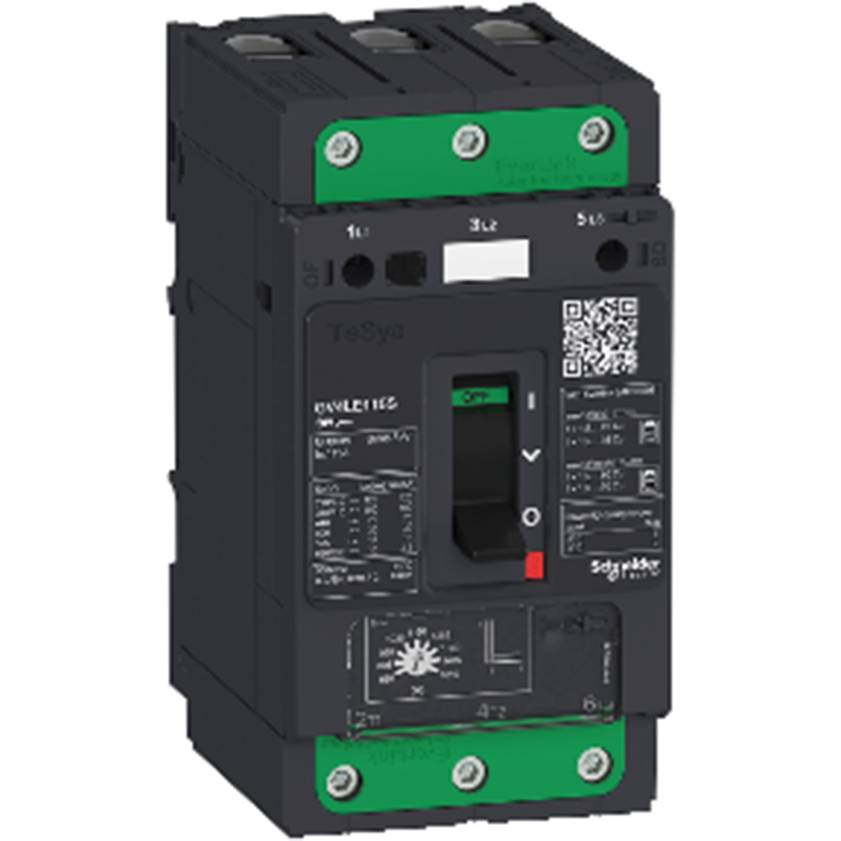 Schneider Electric 50A 3P Pole Thermal Magnetic Circuit Breaker, 690V ac GV4LE