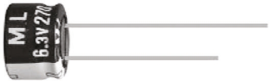 Rubycon 100μF Aluminium Electrolytic Capacitor 10V dc, Radial, Through Hole - 10ML100MEFC6.3X5