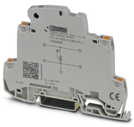 Phoenix Contact, TTC-6-TVSD-C-24DC-PT-I Surge Protector 30 V dc Maximum Voltage Rating Surge Protection Device