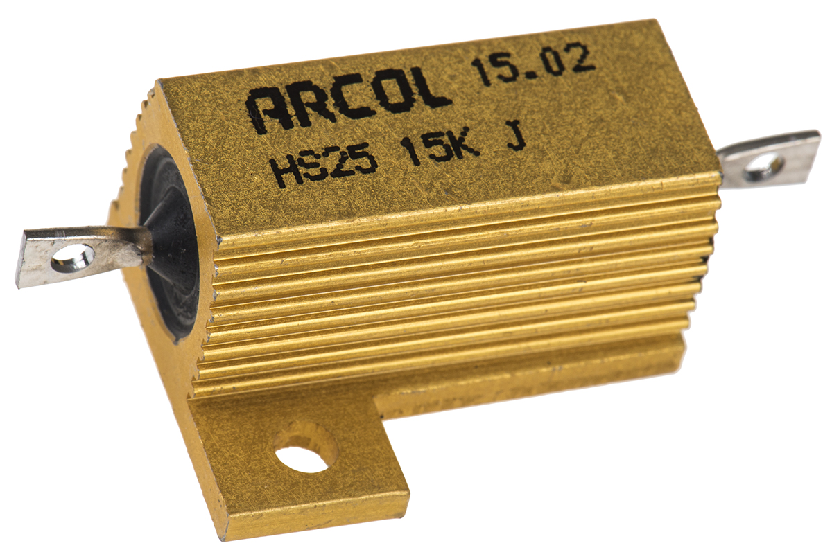 Arcol, 15kΩ 25W Wire Wound Chassis Mount Resistor HS25 15K J ±5%