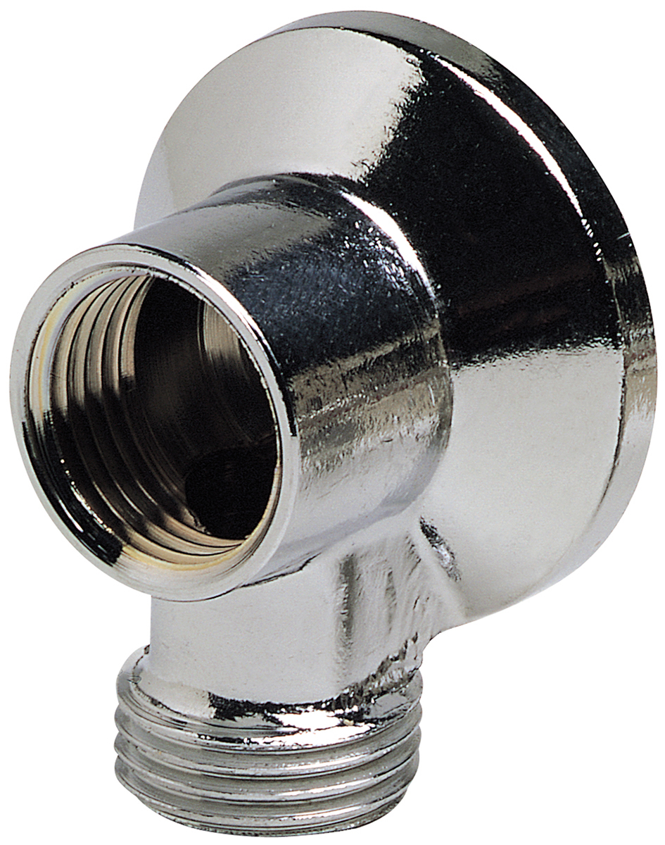 Sferaco Brass Pipe Fitting, Elbow Threaded Wall Tap Connection without Nut, Female 1/2in to Male 1/2in