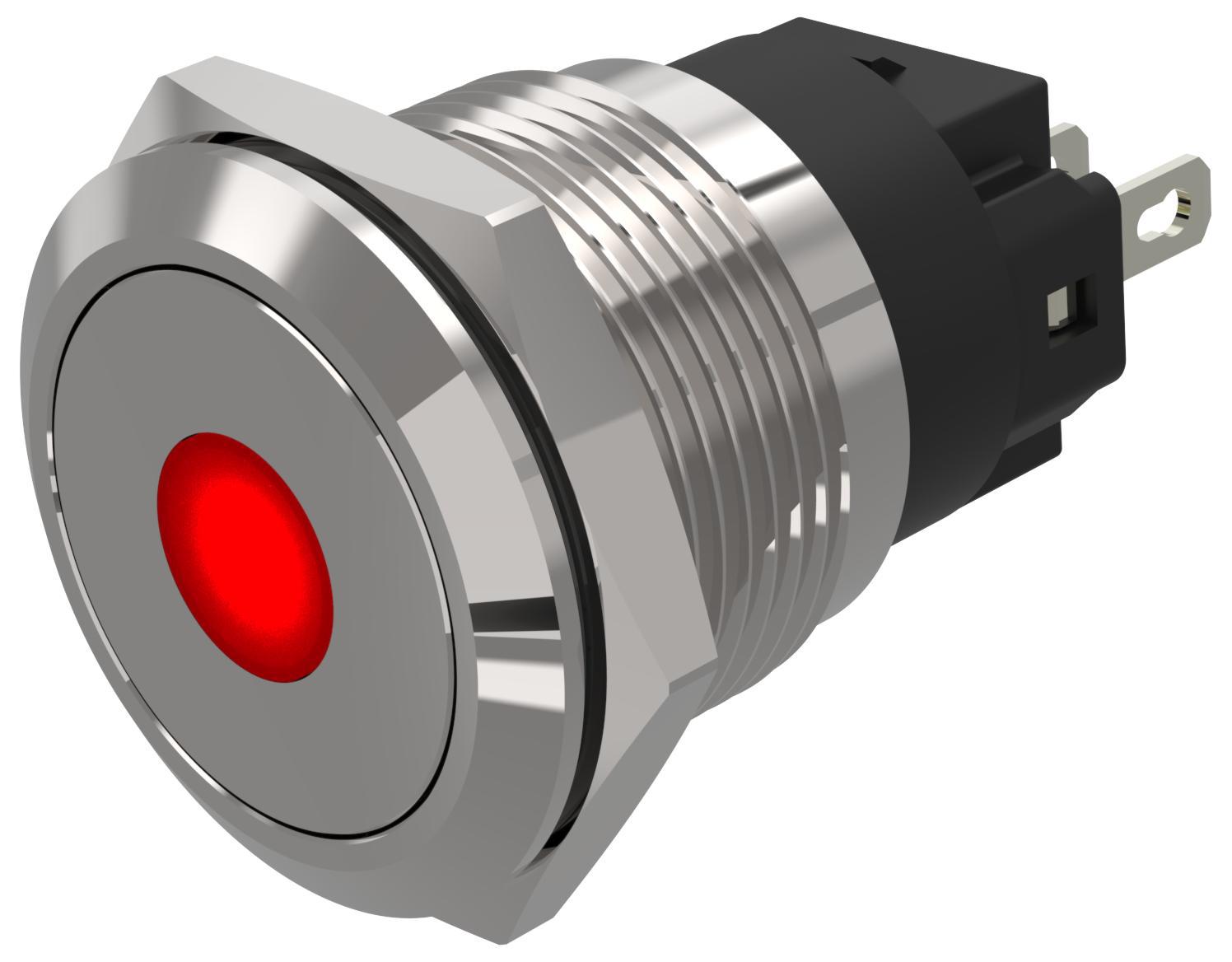 EAO 82 Series Green, Red Indicator, 24V dc, 19mm Mounting Hole Size, Solder Tab Termination, IP65, IP67