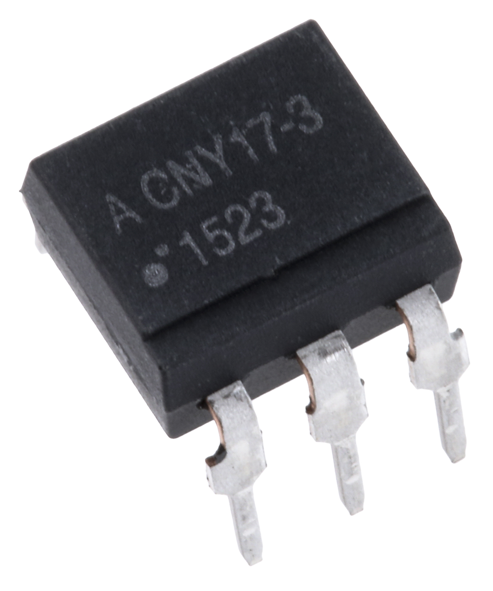 Broadcom, CNY17-3-000E DC Input Transistor Output Optocoupler, Through Hole, 6-Pin PDIP