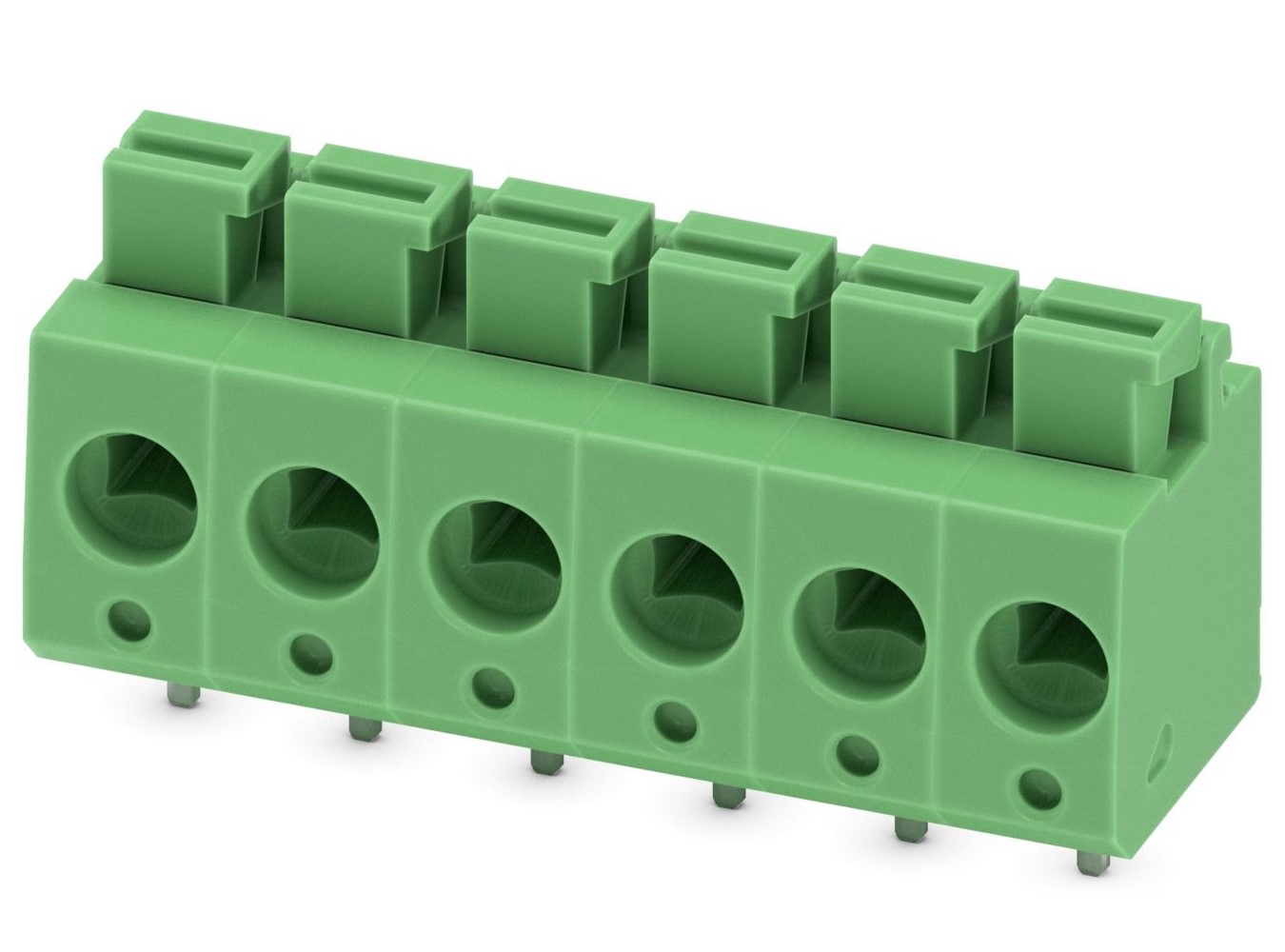 Phoenix Contact PTS 1.5/6-5.0-H Series PCB Terminal Block, 6-Contact, 5mm Pitch, Through Hole Mount, 1-Row, Spring Cage