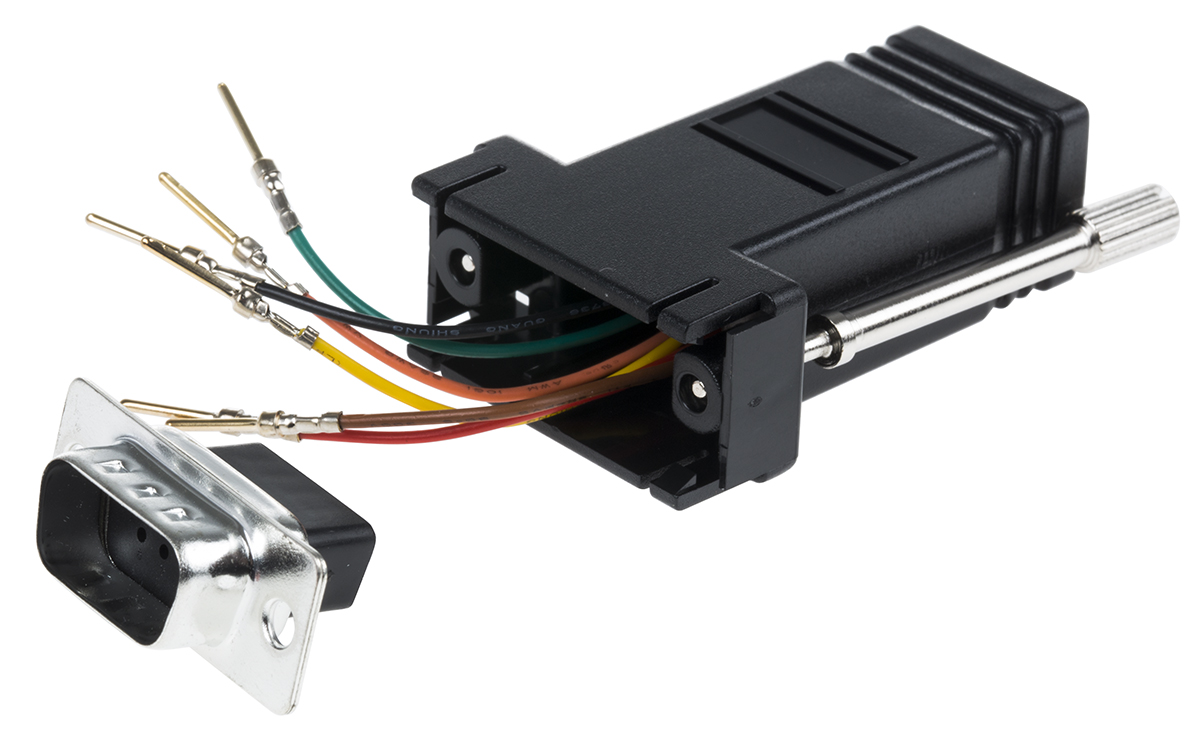 RS PRO D Sub Adapter Male 9 Way D-Sub to Female RJ11