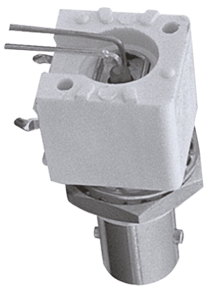 Amphenol RF, Jack PCB Mount BNC Connector, 75Ω, Through Hole Termination, Right Angle Body