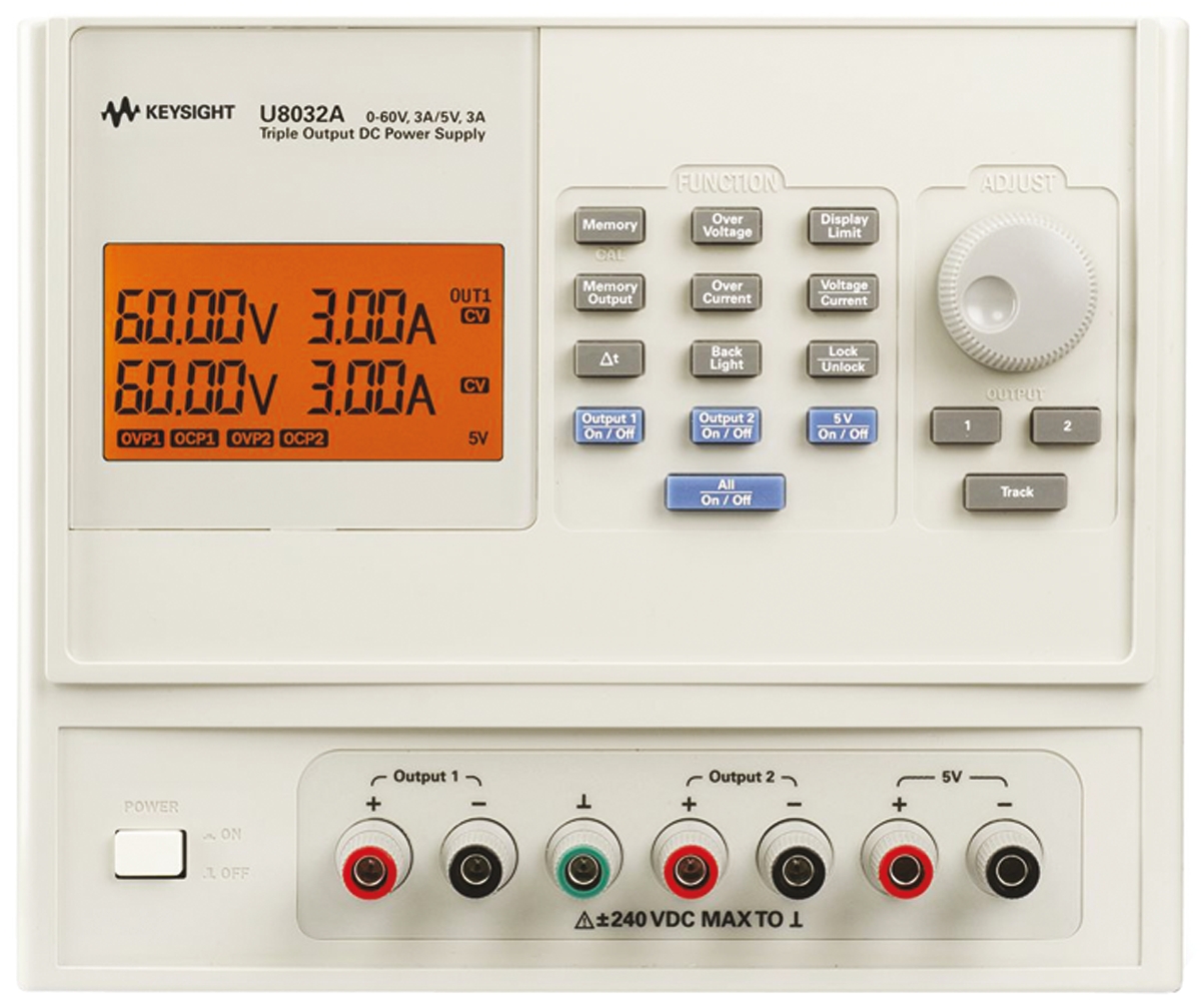 Keysight Technologies U8000 Series Digital Bench Power Supply, 0 → 60V, 3A, 3-Output, 375W - RS Calibrated