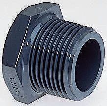 Georg Fischer Plastic Pipe Fitting, Straight Threaded Plug, R 2in