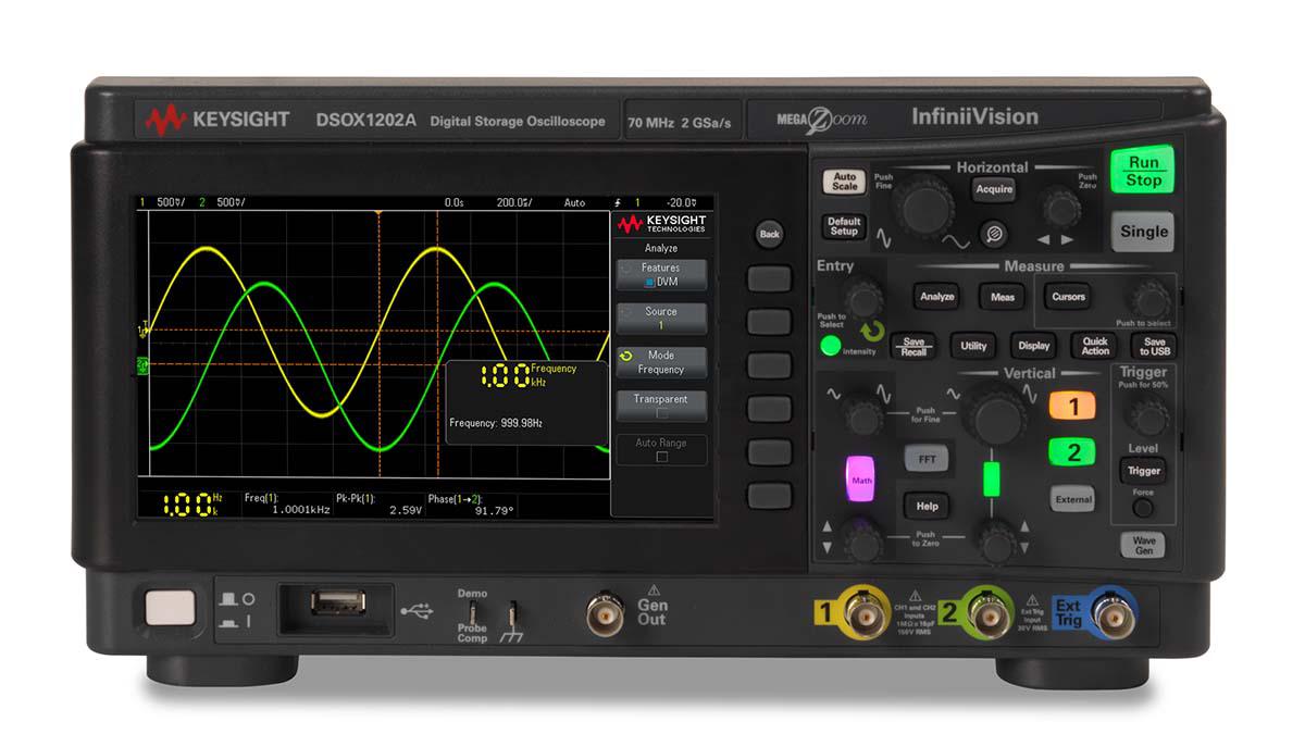 Keysight Technologies DSOX1202A InfiniiVision 1000 X Series, 70MHz Bench Oscilloscope, 2 Analogue Channels