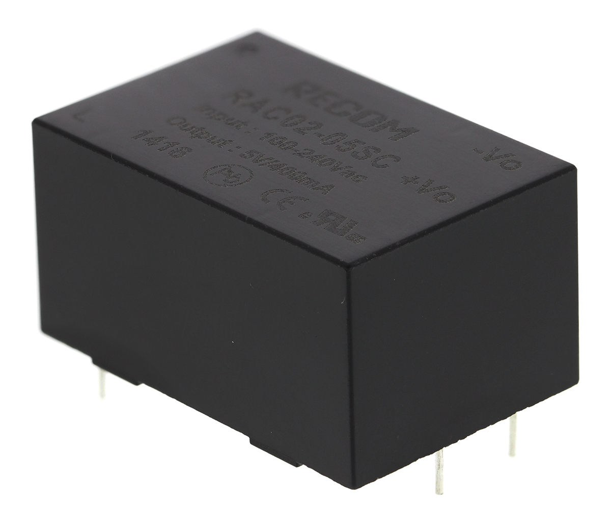 Recom Switching Power Supply, RAC02-05SC, 5V dc, 400mA, 2W, 1 Output, 90 → 277V ac Input Voltage