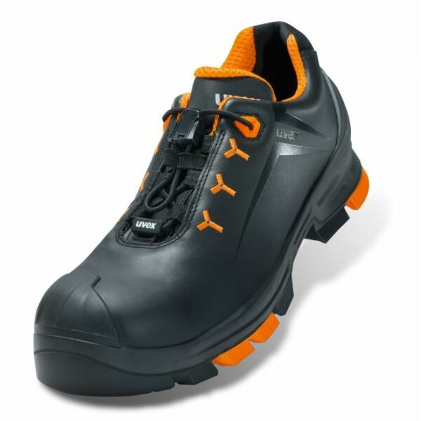 uvex 2-6502 Unisex Black, Orange Composite Toe Capped Safety Shoes, UK 6, EU 39