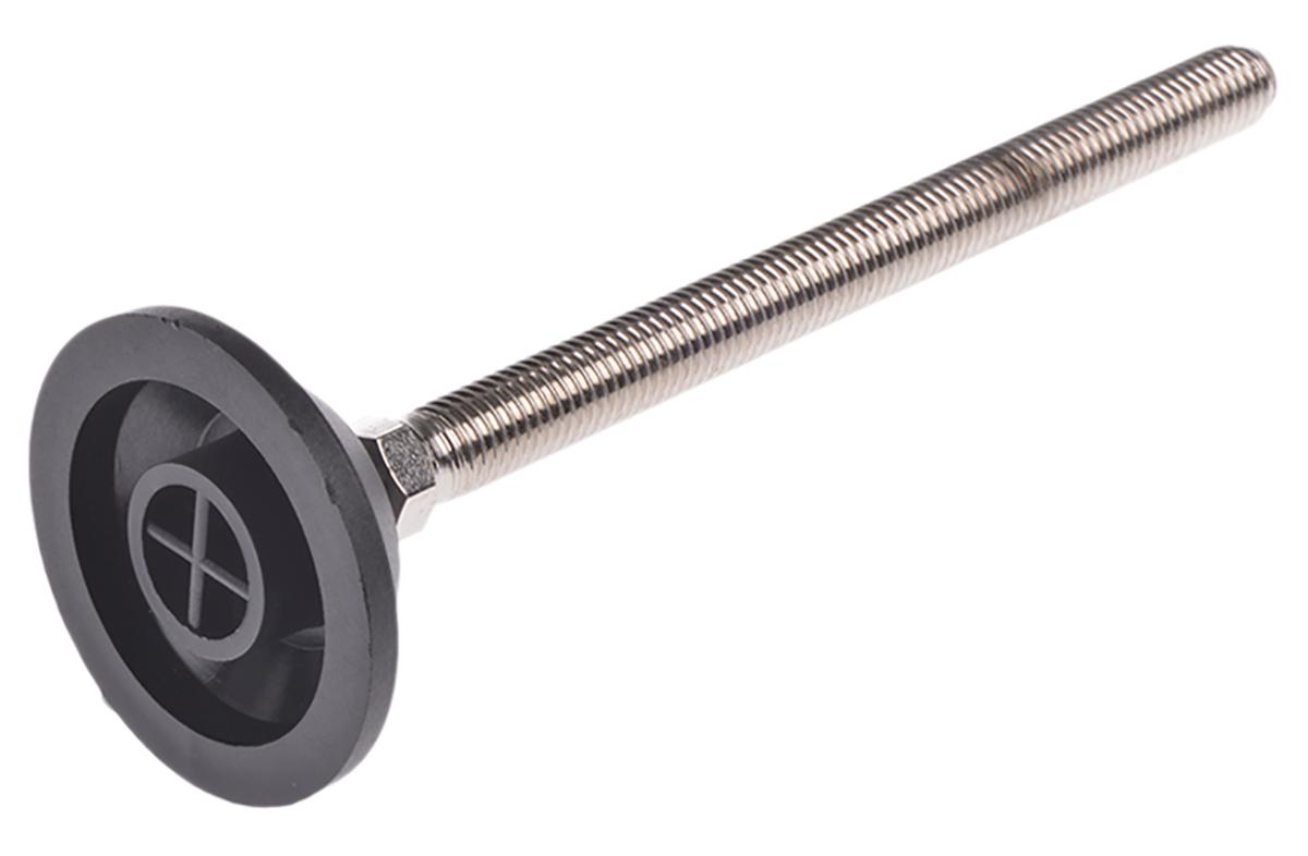 Nu-Tech Engineering M12 PA Reinforced Nylon Adjustable Foot, 600kg Static Load Capacity 10° Tilt Angle