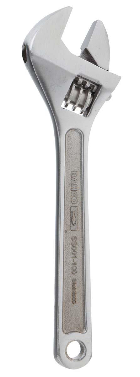 Bahco Adjustable Spanner, 100 mm Overall, 13mm Jaw Capacity, Metal Handle