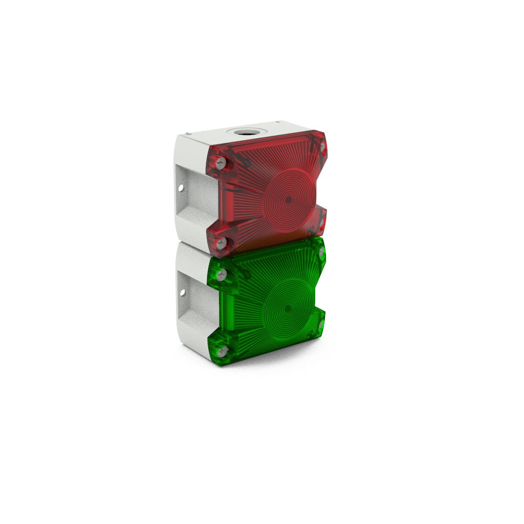 Pfannenberg 21514642055 Series Green, Red Signal Tower, 2 Lights, 120 V dc, Base-mounted