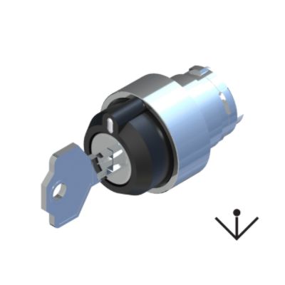 RS PRO 3-position Key Switch Head, Maintained, 22.5mm Cutout