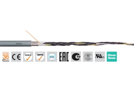 Igus chainflex CF78.UL Control Cable, 7 Cores, 0.5 mm² 20 AWG, Screened, 50 m, Grey Thermoplastic Elastomer Sheath