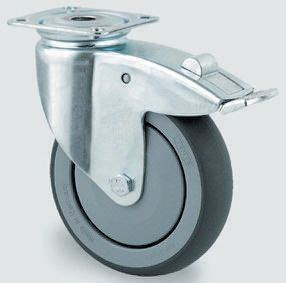 Tente Braked Swivel Castor Wheel, 100kg Capacity, 100mm Wheel