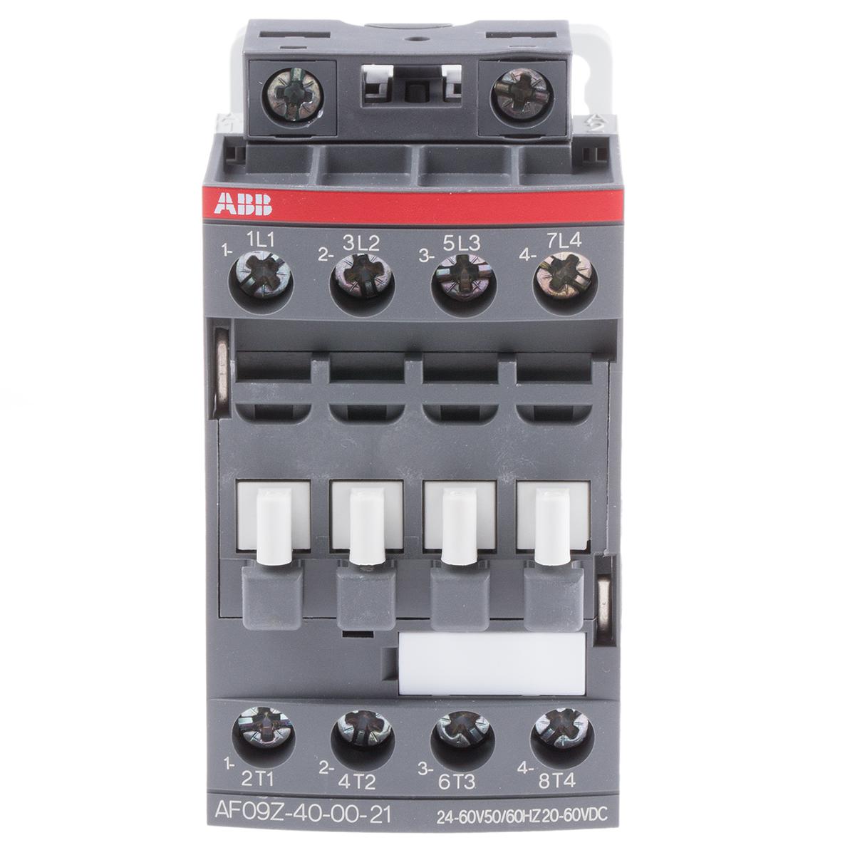 ABB AF09Z Contactor, 24 V Coil, 4-Pole, 7 A, 4 kW 60 V, 4 NO, 690V