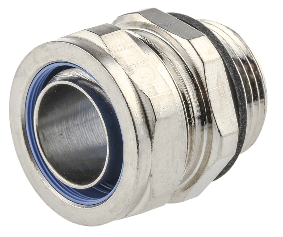 Adaptaflex Swivel, Conduit Fitting, 20mm Nominal Size, PG16, Brass, Silver IP65 rating