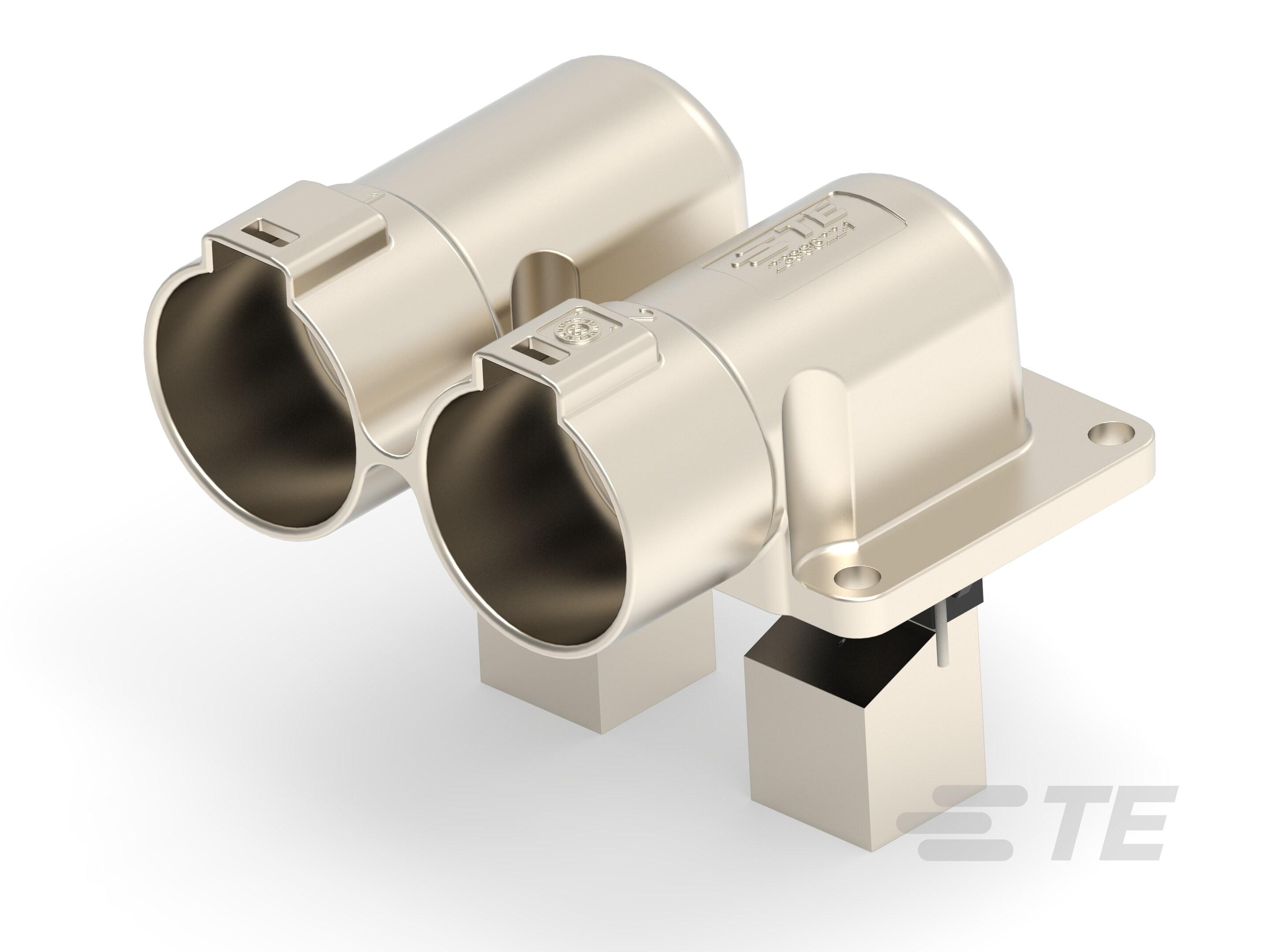 TE Connectivity PowerTube 1400 Series Right Angle Panel PCB Connector, 2 Contact(s), 47 mm Pitch, 1 Row, Shrouded