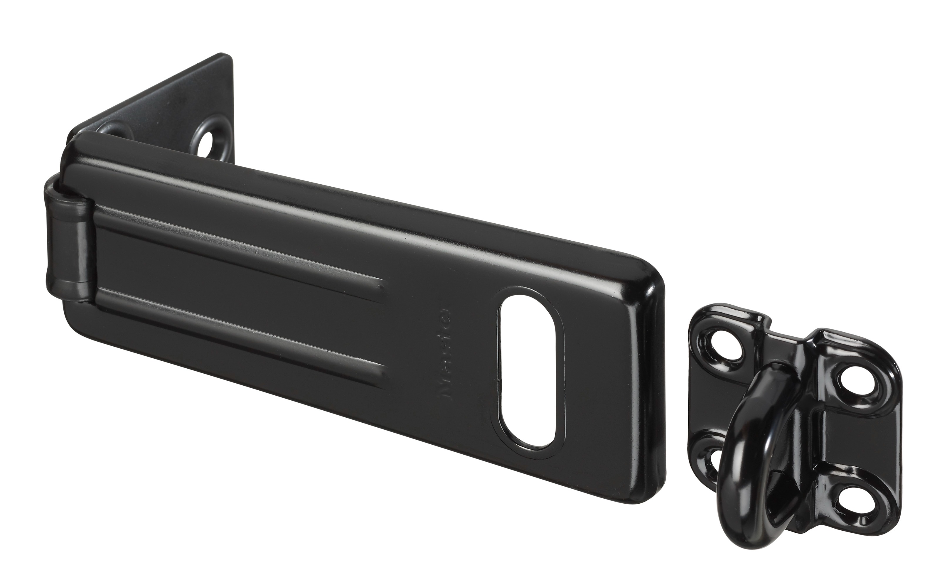 Master Lock Wrought Steel Painted Black Hasp & Staple, 110mm, 13mm