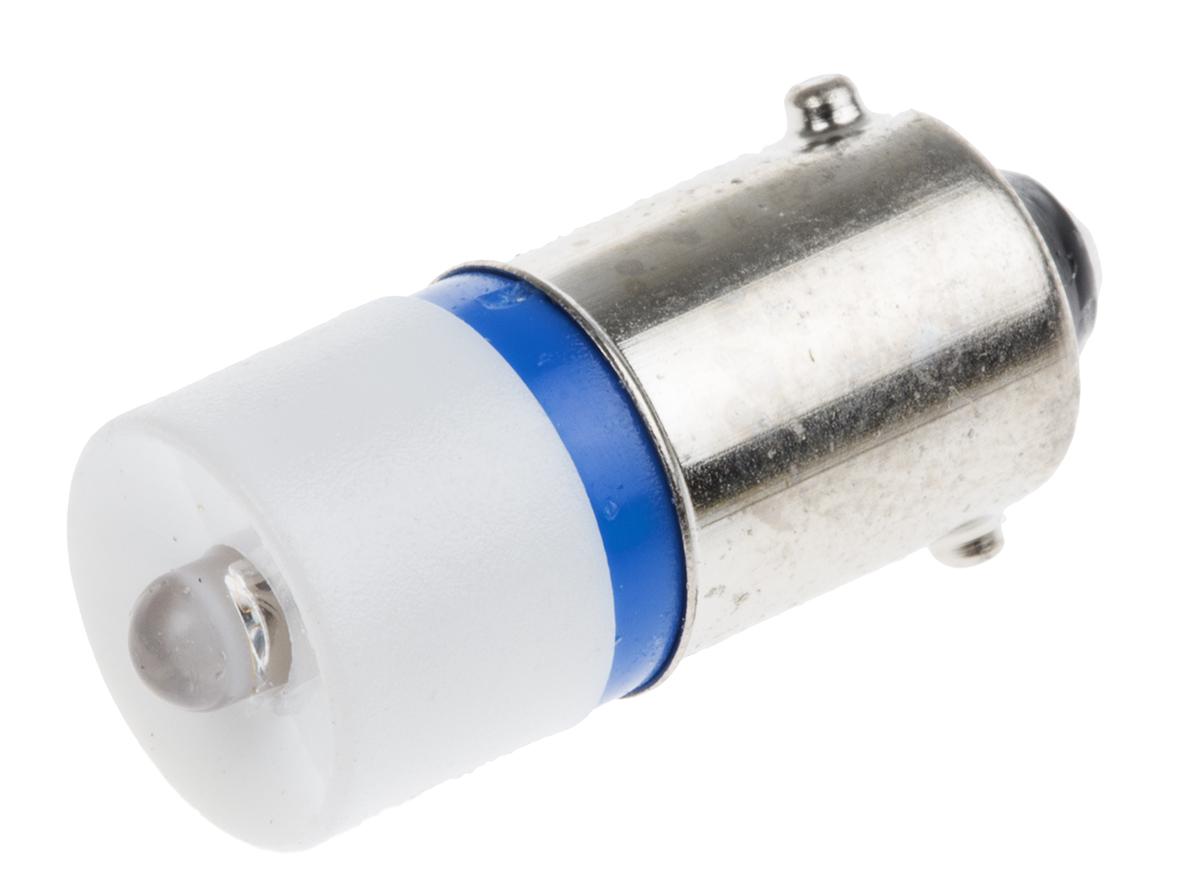 RS PRO Blue LED Indicator Lamp, 6V ac/dc, BA9s Base, 10mm Diameter, 490mcd