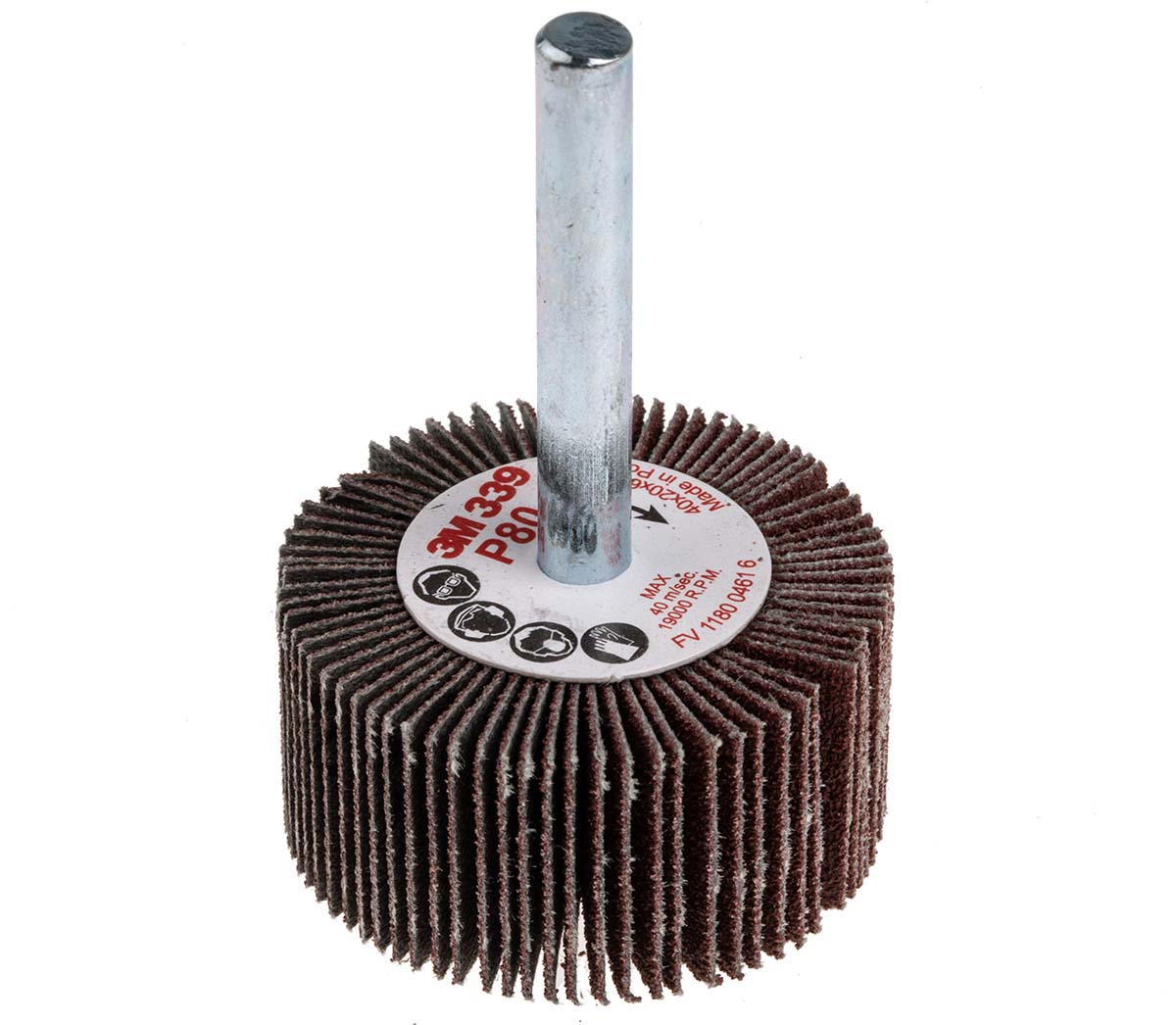 3M Aluminium Oxide Flap Wheel, 40mm Diameter, P80 Grit