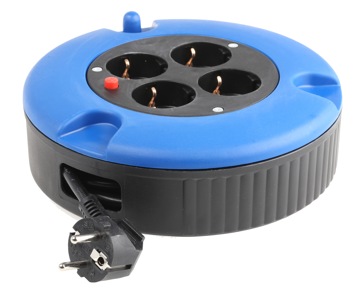 RS PRO 5m 4 Socket Type F - German Schuko Cable Reel Cassette Reel, 230 V ac