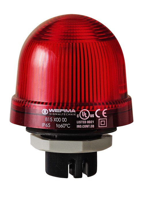 Werma EM 817 Series Red Flashing Beacon, 24 V dc, Panel Mount, Xenon Bulb, IP65