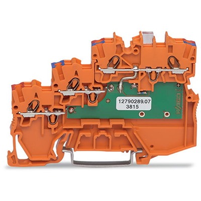 WAGO 2000-5372/1102-953 TOPJOB S Series Orange, 1mm², 3-Level, Push-In Cage Clamp Termination