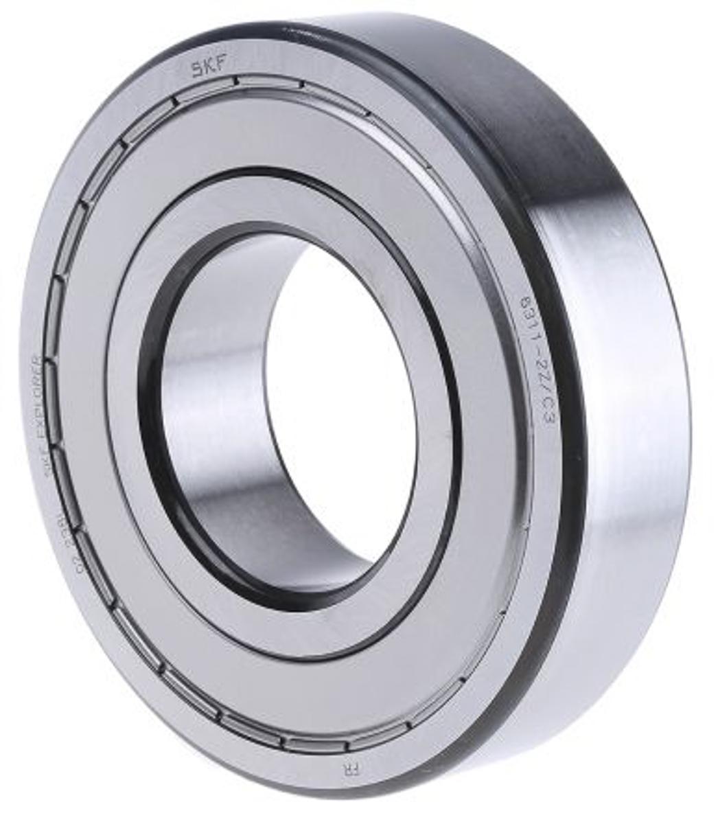 SKF 6311-2Z/C3 1 Row Ball Bearing - 55 mm ID, 120 mm OD