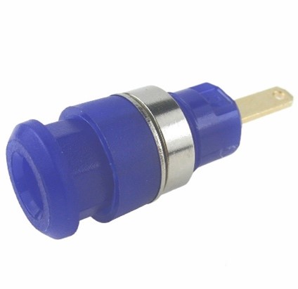 RS PRO Blue Female Banana Connector, 2mm Connector, 10A, 600V, Gold Plating