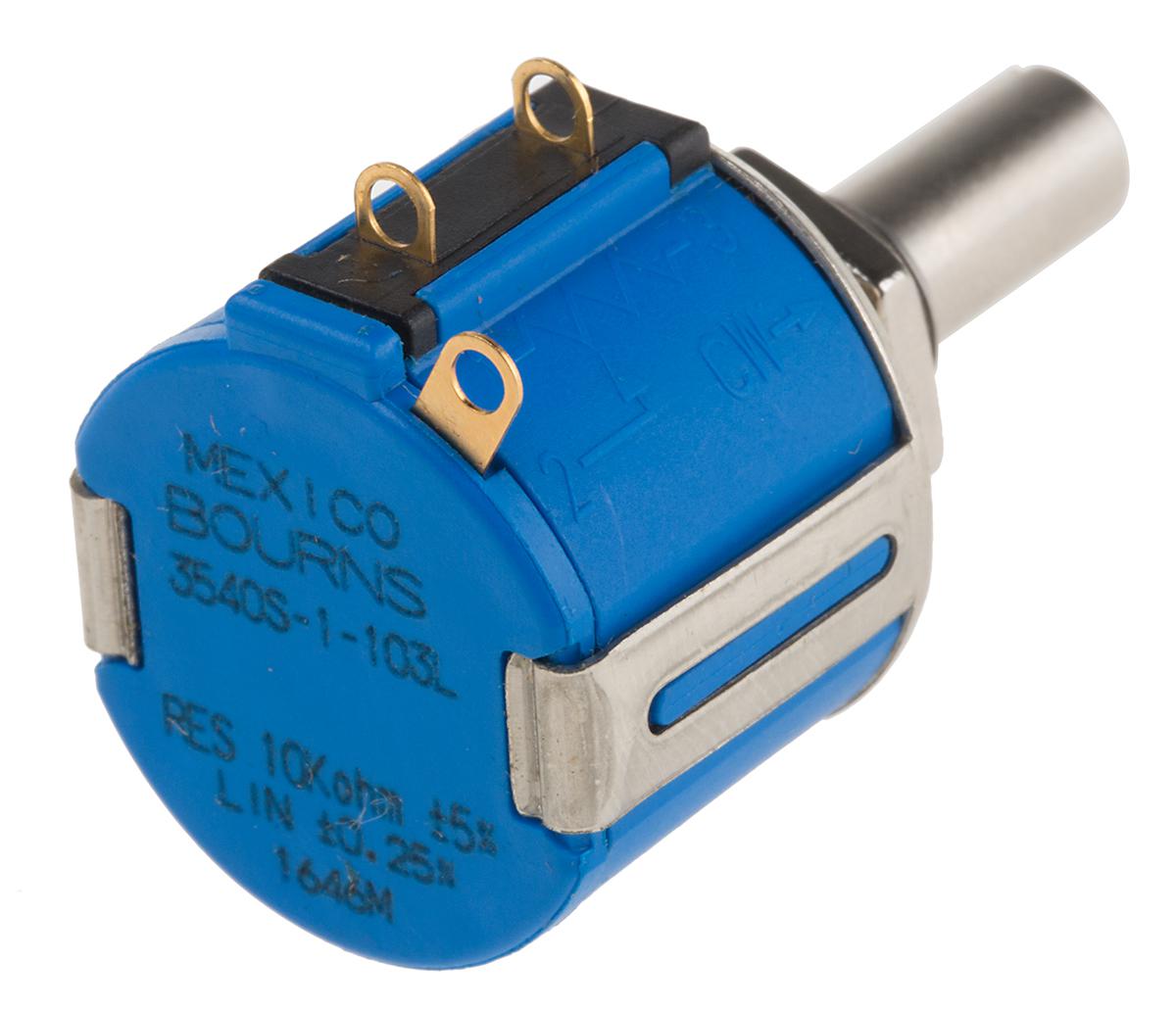 Bourns 3540 10kΩ Rotary Potentiometer 10-Turns 1-Gang Panel Mount, 3540S-1-103L