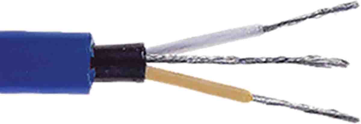 RS PRO 2 Core Microphone Cable, 0.36 mm² CSA Screened, 6.6mm od, 100m, Blue