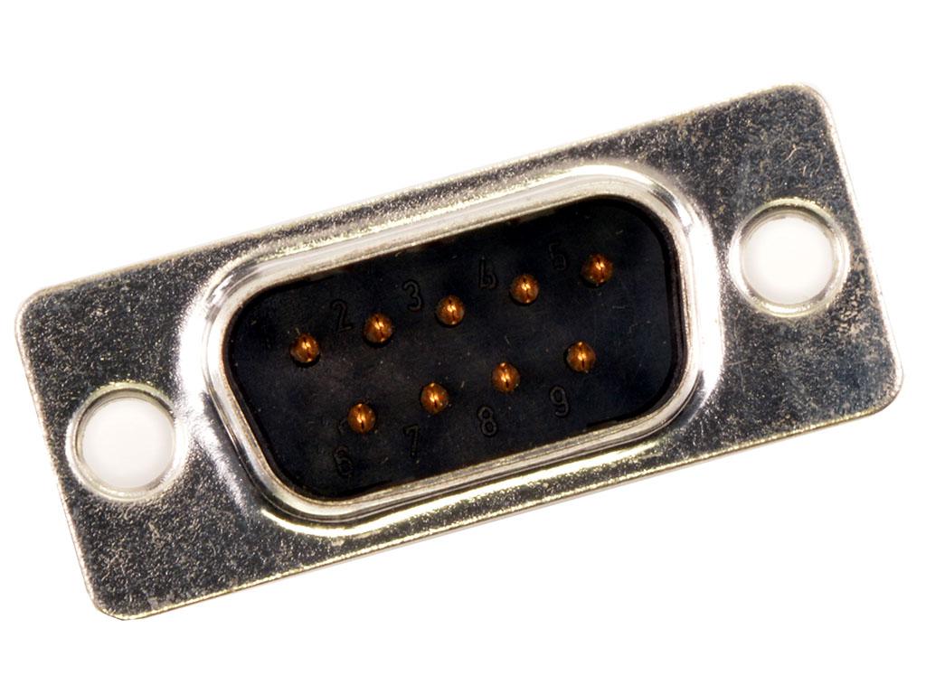 FCT from Molex 172704 9 Way Panel Mount D-sub Connector Plug, 2.84mm Pitch