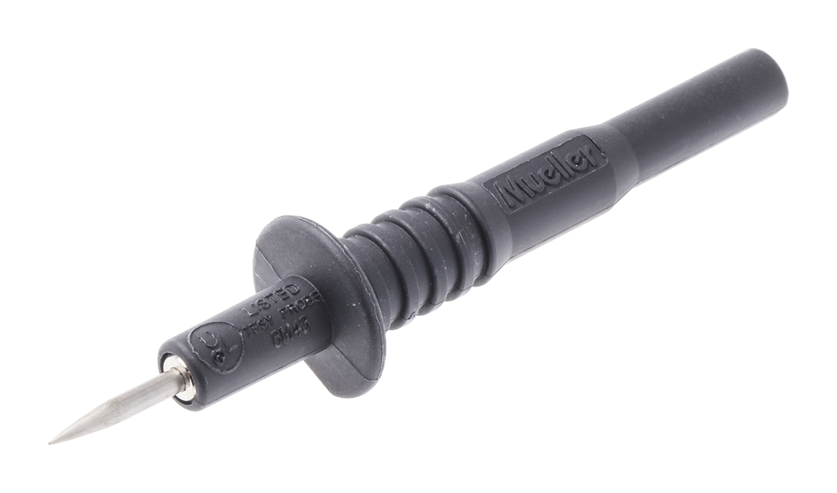 Mueller Electric Fixed Test Probe, 2mm Tip, 1kV, 20A