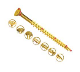 UNIFIX VORTEX Pozidriv Countersunk Steel Wood Screw, Yellow Passivated, Zinc Plated, 5mm Thread, 50mm Length