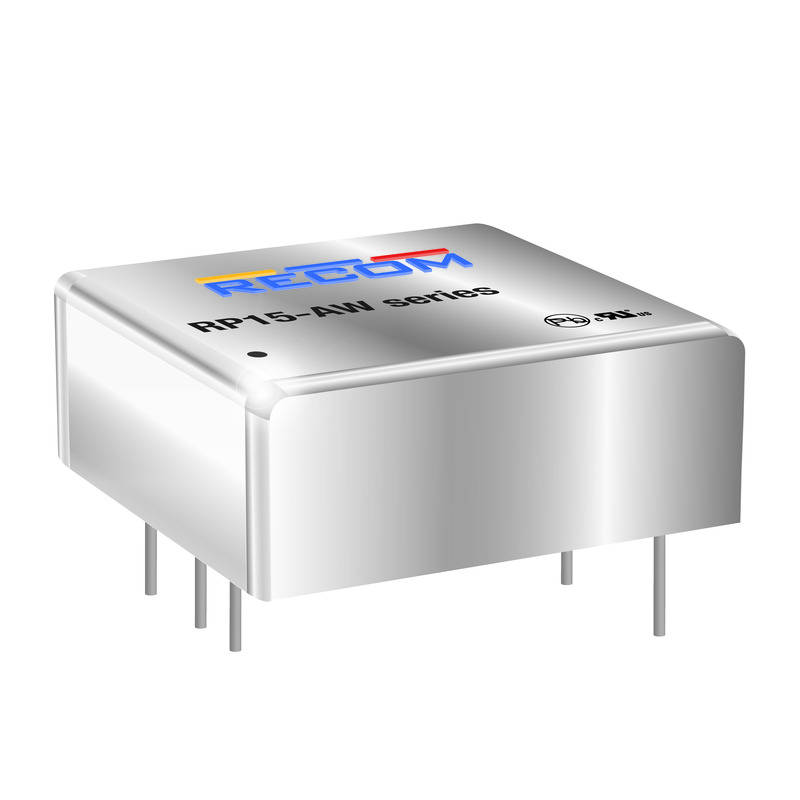 Recom RP15-AW DC-DC Converter, ±15V dc/ ±500mA Output, 9 → 36 V dc Input, 15W, Through Hole, +85°C Max Temp