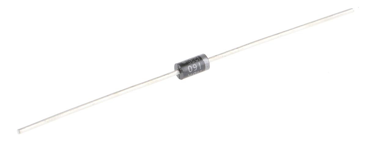 onsemi 60 V 1 A Diode Schottky 2-Pin DO-41 MBR160RLG