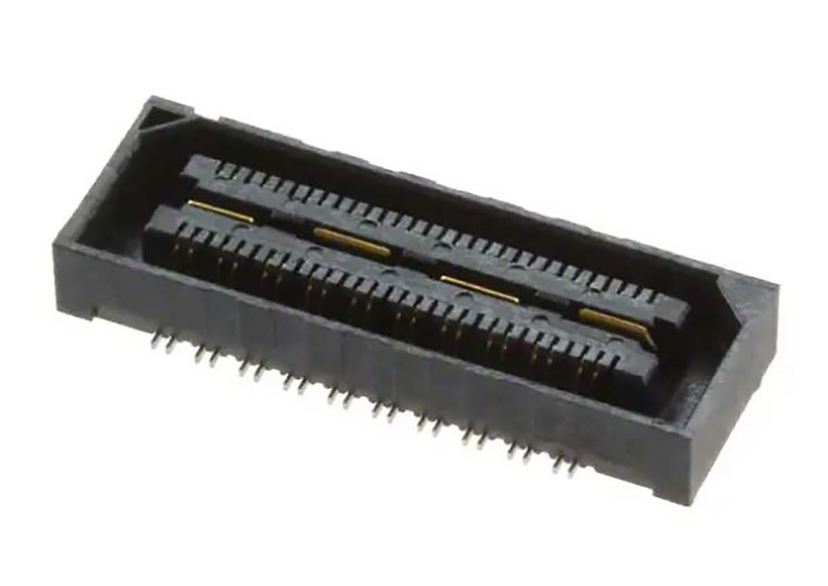 Samtec QSH-RA Series Right Angle Through Hole Mount PCB Socket, 60-Contact, 2-Row, 0.55mm Pitch, Solder Termination
