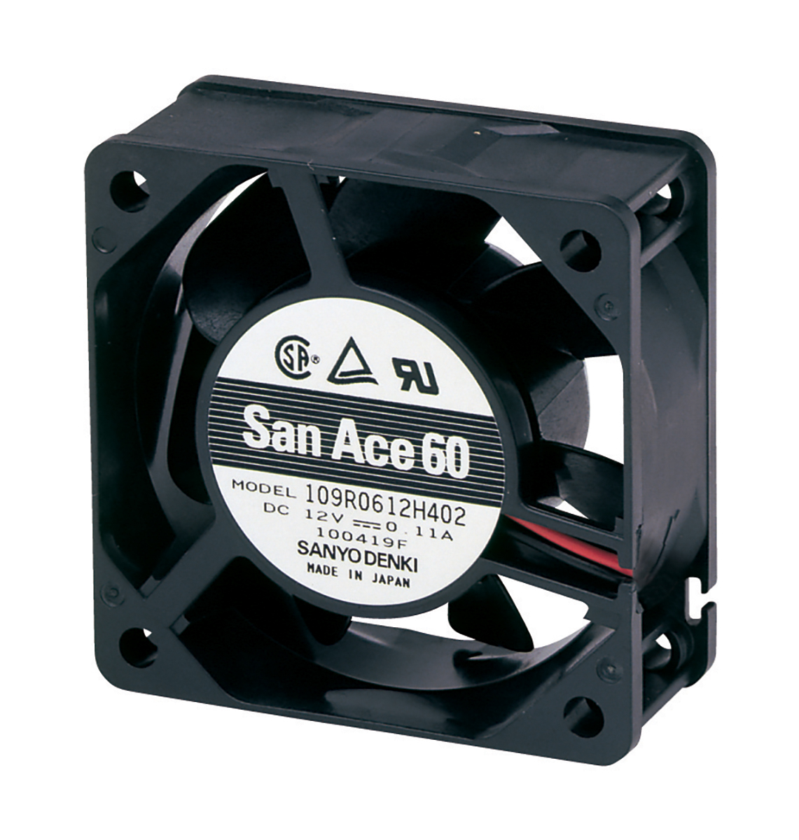 Sanyo Denki 109R Series Axial Fan, 24 V dc, DC Operation, 27.5cfm, 3.12W, 130mA Max, 60 x 60 x 25mm