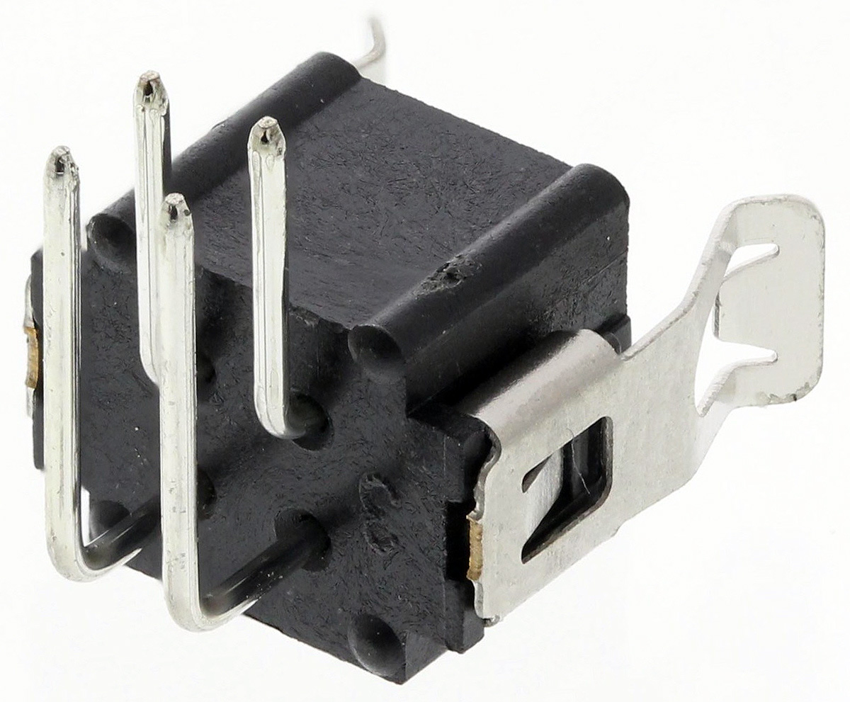 HARWIN Datamate J-Tek Series Right Angle Through Hole PCB Header, 4 Contact(s), 2 mm Pitch, 2 Row, Shrouded