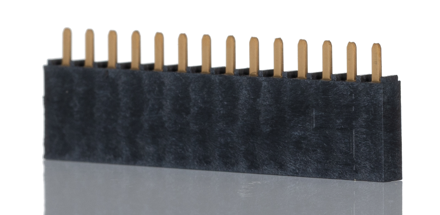 Samtec SSW Series Straight Through Hole Mount PCB Socket, 14-Contact, 1-Row, 2.54mm Pitch, Solder Termination