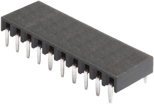HARWIN Right Angle Through Hole Mount PCB Socket, 10-Contact, 1-Row, 2.54mm Pitch, Solder Termination