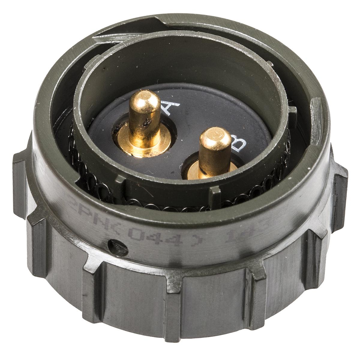 Amphenol Limited, 62GB 2 Way Cable Mount MIL Spec Circular Connector PlugOlive, Pin Contacts,Shell Size 18, Bayonet