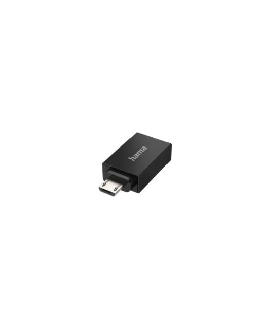 Hama Straight, Plug-In, Male to Female- Dual Port Type Micro USB B, USB A 2.0 USB Adaptor