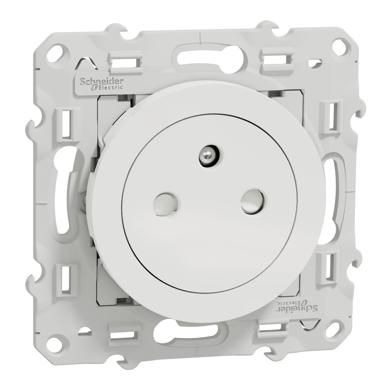 Schneider Electric White 1 Gang Plug Socket, 2 Poles, 16A, Type E - French, Indoor Use
