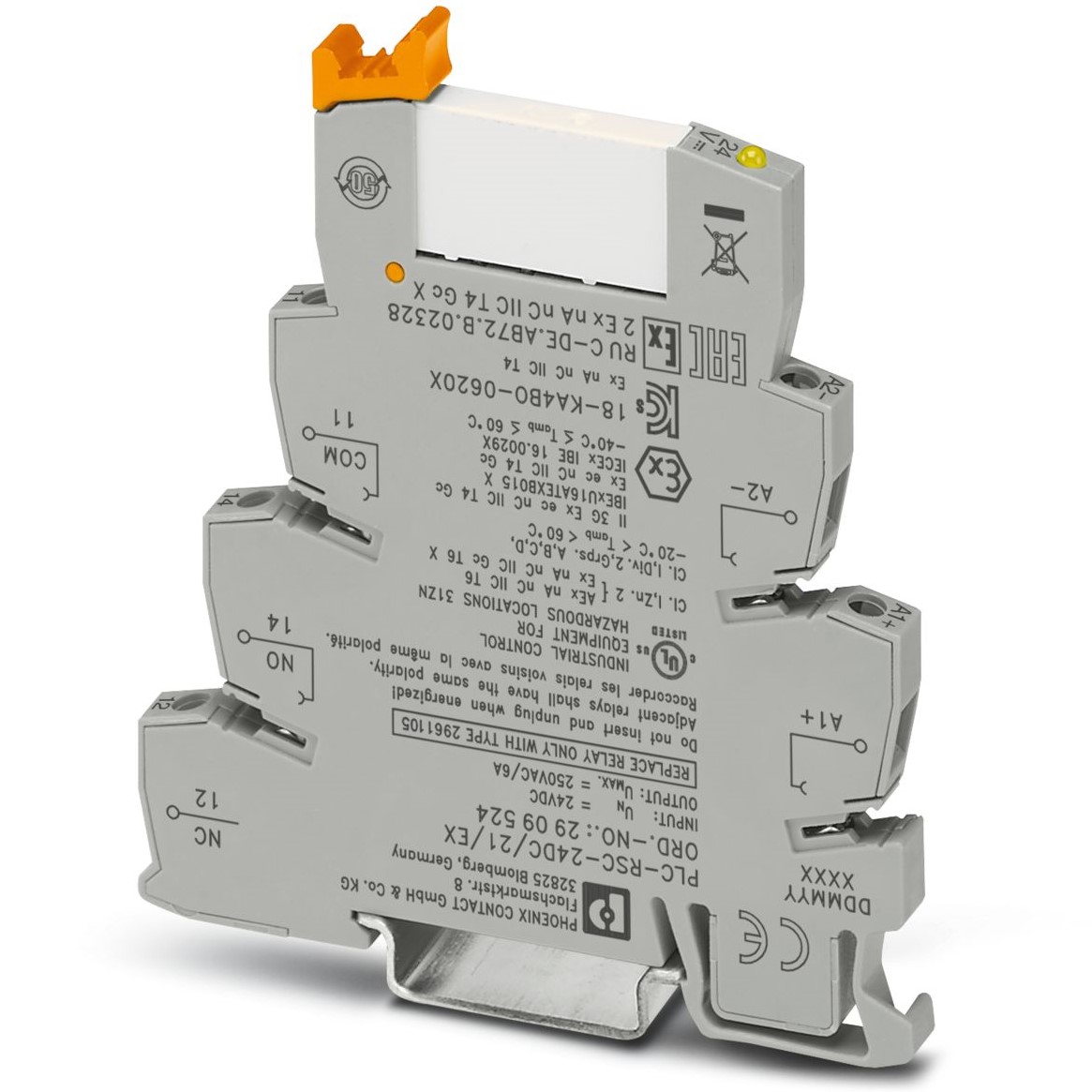 Phoenix Contact PLC-RSC-24DC/21/EX Series Interface Relay, DIN Rail Mount, 24V dc Coil, SPDT, 1-Pole