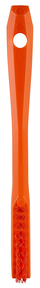 Vikan Extra Hard Bristle Orange Scrubbing Brush, 15mm bristle length, PET bristle material