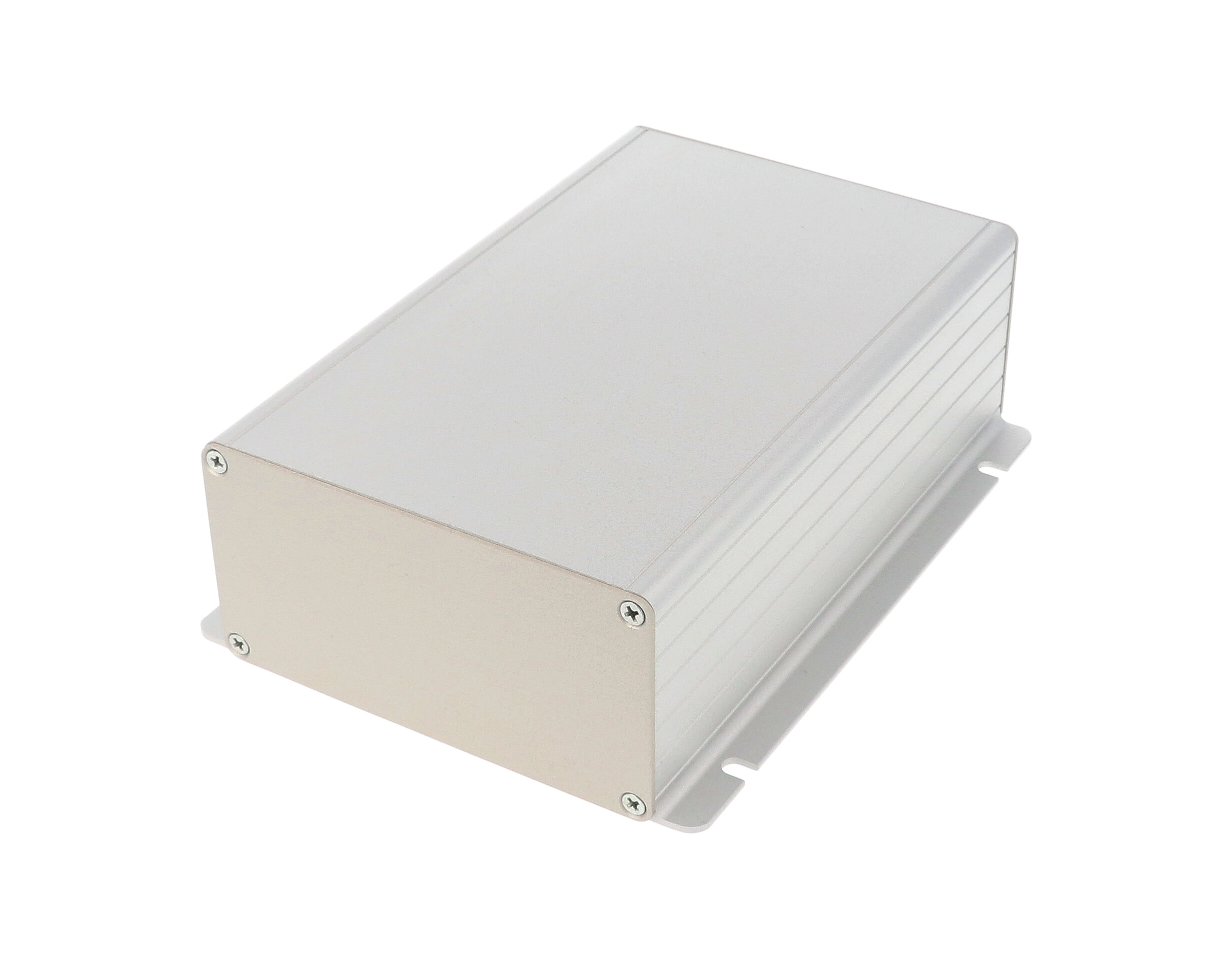 Hammond 1455F Series Clear Anodised Aluminium Enclosure, IP54, Flanged, Clear Lid, 121 x 78 x 28mm